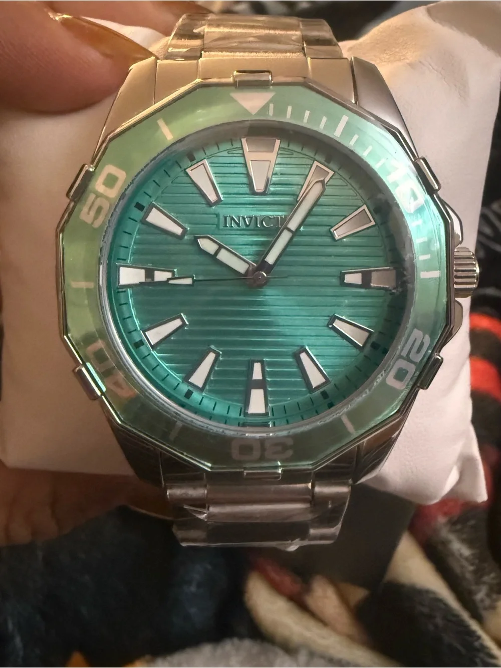 Invicta Pro Diver Meridian Men’s 46mm Turquoise Dial Stainless Steel Watch NWT